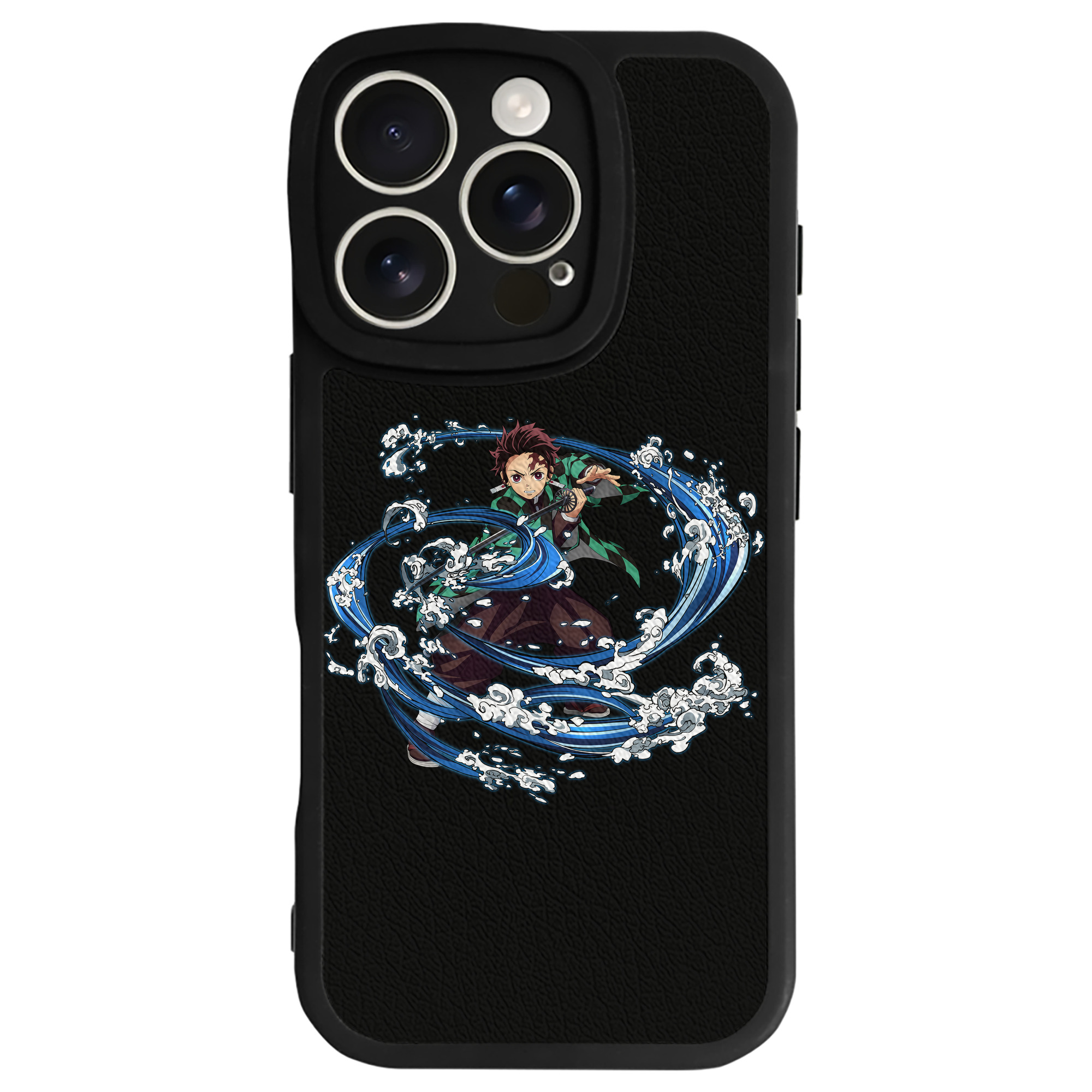 （画像用） 鬼滅の刃 竈門 炭治郎／かまど たんじろう Kamado Tanjirou 【iPhone 16シリーズ対応】シリコンスマホケース（レザー調） 材質：シリコン